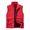 Nuevo chaleco ligero multi-bolsillos para hombre de primavera y otoño para exteriores, nueva chaqueta chaleco casual de color liso con cuello alto