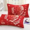 Toalla de almohada roja festiva de Año Nuevo de la Serpiente para dar la bienvenida al Año Nuevo con gasa de algodón que no se cae fácilmente funda de almohada suave y cómoda