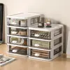 Caja de almacenamiento transparente para escritorio, pequeño gabinete de almacenamiento de escritorio tipo cajón, mini caja de almacenamiento de plástico, caja de almacenamiento para papelería