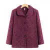 Roupas para Nova Avó Outono Inverno Jaqueta Quente com Veludo Plus Size Roupas para Mulheres de Meia-Idade Gola Lapela Retrô Top Plus Size