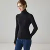 2026 Novo Suéter de Caxemira 100% Puro Outono Inverno Feminino Gola Alta Tricô Slim Fit Suéter Macio e Felpudo Conjunto de Camada Base