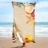Nueva toalla de playa con estampado transfronterizo de conchas y estrellas de mar, tela absorbente de secado rápido, microfibra, toalla deportiva de yoga