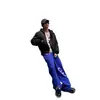 Pantalones de chándal azules estampados, holgados, de estilo callejero americano, unisex, diseño casual suelto, versátiles, deportivos, hasta el suelo