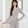 2026 Nueva Ropa Interior Térmica Moldeadora de Cuerpo Sin Costuras para Mujer, Conjunto Delgado de Capa Base para Otoño-Invierno con Top y Pantalón para Embellecer la Piel