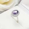Anel de Ametista Personalizado Cheio de Diamantes Ajustável Anel de Cristal Joias Femininas Transmissão ao Vivo Dropshipping S2120140