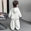 Conjunto de Primavera y Otoño para Niños 2026 Nuevo Estilo Coreano Moda Sudadera con Capucha Conjunto para Niños, Elegante Conjunto de Dos Piezas para Niños Pequeños