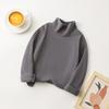 Camiseta de Primavera y Otoño para Mujer y Niños, Camiseta para Bebé con Estilo, Personalidad Infantil Moderna, Marca de Moda Coreana, Color Sólido, Cuello Alto, Terciopelo Interior, Camiseta Base