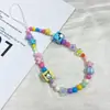 Corrente de Celular com Contas Arco-Íris Fofa Estilo Coreano Corrente Curta Cordão para Câmera CCD Acessório de Pulso para Menina