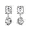 RAKOL Pendientes Cuadrados Geométricos Clásicos Retro Europeos y Americanos de Lujo Ligero para Mujer Elegantes Exquisitos con Micro-incrustaciones de Zirconia en Forma de Gota de Agua