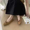 Sapatilhas de Ballet Estilo Fada Francesa com Saia e Laço para Mulheres 2026 Primavera & Outono Novos Sapatos Mary Jane Planos com Bico Redondo