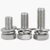 Suministro Directo de Fábrica de Tornillos Combinados Hexagonales Exteriores Acero Inoxidable 304 Arandela Plana de Resorte Hexagonal Combinación Tornillos Combinados M3-M12