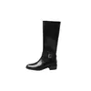 Botas largas de cuero genuino para mujer, de suela gruesa, tacón grueso y hebilla de cinturón, nuevo estilo de exportación otoño/invierno 2026, botas de montar sencillas de pierna recta