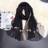 Fábrica Primavera e Outono Novo Estilo Coreano Elegante Cachecol Linha Cachecol Borda Dourada Cachecol Xale Cachecol Longo Mulheres