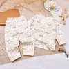 Pijama Infantil Clase A Set Estilo Otoño e Invierno Algodón Puro Sin Huesos Lycra Pijama para Niños y Niñas Ropa de Otoño y Pantalones Ropa para el Hogar