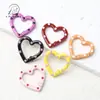 Pintura de Color Caramelo Corazón de Melocotón Pintado a Mano Hebilla de Primavera Anillo Abierto de Corazón Llavero Goteo de Aceite Accesorios DIY Conexión de Aleación