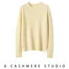 Nuevo Suéter de Cachemir con Cuello Redondo de Lujo Ligero Otoño/Invierno para Mujer, Top de Manga Larga de Cachemir, Suéter Versátil de Punto Base para Mujer, Suéter Base para Mujer