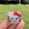 Pegatina aleatoria de coche cabeza de gato KT de dibujos animados de diamantes parche para carcasa de teléfono móvil material de accesorios DYI accesorios de decoración