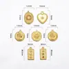 Aço Inoxidável Estilo Luxo Acessível Hidráulico Etiqueta de Diamante Pingente Pulseira Colar Brincos Banhado a Ouro 18K Acessórios para Joias DIY