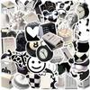 50 ins estilo negro y blanco coreano nicho pegatinas teléfono móvil Diario material equipaje computadora iPad pegatinas decorativas
