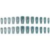 Ojo de Gato Sal Marina Textura de Alta Gama Estilo Girly Fresco y Elegante Estilo Hermana Iluminador Medio Arte de Uñas 24-t Uñas Postizas