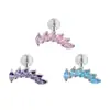 Brincos de Liga de Titânio Olho de Cavalo Oblíquo Seis Elos Zircônia G23 Titânio Espiral Interna Acessível Joias de Body Piercing de Luxo Unhas de Osso da Orelha