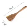 Concha de sopa de madeira de acácia com cabo longo, espátula de madeira de acácia para refogar estilo japonês, panelas antiaderentes, conjunto de espátulas e conchas domésticas, disponível para atacado