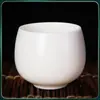Porcelana de jade de gordura de ovelha porcelana branca xícara de luohan de alta qualidade queima simples xícara de chá doméstica xícara de mestre xícara zen xícara única de chá de cerâmica