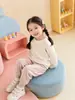 Camiseta Base para Niñas Primavera y Otoño Top 2026 Nuevo Estilo Niños Elegante Versátil Tejido Waffle Manga Larga Jersey Ropa