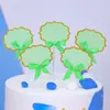 Cartão de Decoração de Bolo de Feliz Aniversário com Laço, Bênção, Confissão, Bandeirinha para Inserção, Suprimentos para Festa de Aniversário