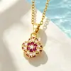 Colar Pingente Geométrico de Cobre com Microincrustação de Zircônia Estilo Europeu e Americano para Mulheres Moda Versátil Corrente para Clavícula Olho de Hórus Joias
