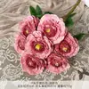 Peônias Artificiais de 7 Camadas Flores Falsas para Decoração de Corredor de Casamento, Decoração de Salão de Casamento, Flores Plásticas Artificiais Arranjo de Flores DIY