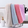 Gorro absorbente de forro polar color coral con estampado de piña para secar el pelo de mujer, toalla de secado de pelo larga estilo japonés, gorro de secado de pelo engrosado, turbante japonés
