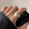 Anillo simple retro de industria pesada para mujer, diseño de nicho sin color, lujo ligero de alta calidad, apertura combinable, nuevos productos, joyería al por mayor