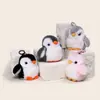 Qualidade de Luxo Leve Pura Pele de Coelho Rex Pinguim Boneco Pingente Animal Pelúcia Chaveiro Bolsa Pingente Pequeno Presente Atacado