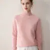 Suéter Gola Semifechada 100% Caxemira Pura Outono/Inverno Primeira Linha Prêt-à-porter Casual Tricô Solto Camada Base