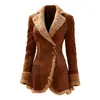Chaqueta de Cuero y Terciopelo 2026 Comercio Exterior Independiente Integrada con Piel Abrigo Engrosado Chaqueta para Mujer Nuevo Producto de Invierno