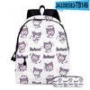 3D Nuevo Producto Impreso Periférico Sanrio Kuromi Mochila Estudiante Bolsa Escolar Estuche para Lápices Conjunto de Dos Piezas