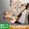 Mesa de Comedor de Madera Maciza Estilo Japonés con Esterilla Aislante de Calor, Esterilla Vintage de Azulejos para Cazuela, Esterilla de Madera para Ollas, Tazones y Platos para el Hogar, Posavasos Antiescaldado