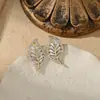 Brincos de Moda Personalidade Estilo Coreano com Agulha de Prata S925 para Mulheres, Brincos de Folha com Zircônia de Design Exclusivo, Brincos Exquisitos de Celebridade da Internet