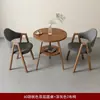 Conjunto de Mesa e Cadeiras Estilo Nórdico Italiano, Combinação de Mesa Redonda, Luxo Leve, Design Moderno Simples, Adequado para Negociações Comerciais, Varanda, Chá de Leite, Lazer, Sala de Estar