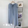 Pantalones de Punto de Pierna Ancha para Mujer 2025 Otoño Delgados Sueltos Casuales de Cintura Alta de Pierna Recta Pantalones Largos hasta el Suelo Estilo Casual Japonés y Coreano