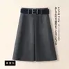 Falda Midi Plisada Adelgazante Negra para Mujer 2026 Nuevo Estilo de Verano Versátil de Cintura Alta Línea A