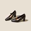 Zapatos de Tacón Alto Estilo Nuevo de Primavera con Suelas Blandas 2026 Verano Retro Tacón Grueso Zapatos Mary Jane de Correa Única para Mujer Estilo Francés Zapatos de Oficina