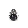 Anillo de Sapo Dorado de Calcedonia Imitación Estilo Frío Retro para Mujer Anillo de Dedo de Rana Moda Anillo Abierto de Diamante Versátil