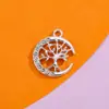 Pingente Árvore da Vida da Lua Acessórios Pingente Pequeno de Diamante Joias Simples de Liga Galvanizada Acessórios Pulseira DIY Roupa