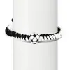 Pulseiras Estilo Esportivo Temáticas de Bola - Pulseiras Ajustáveis Feitas à Mão com Nó de Diamante de Futebol e Basquete - Atacado Transfronteiriço