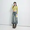 Coleção Outono 2026 Jeans Flare Americano Retrô de Cintura Baixa para Mulheres - Calça Jeans Versátil para Outono/Inverno