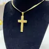 Colgante de Cruz de Acero Inoxidable Destacado de Amazon Estilo Europeo y Americano Dorado Transfronterizo para Hombres