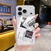 Capa de celular personalizada estilo jornal ins europeu e americano para meninos, adequada para iPhone 17, capa transparente para iPhone 14, capa antichoque