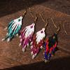Pendientes largos con borlas degradadas para mujer, estilo bohemio europeo y americano, ideal como regalo de verano para novias, venta al por mayor